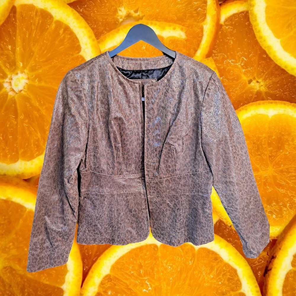 Lane and Little Leather Snakeskin Design Jacket Size Small